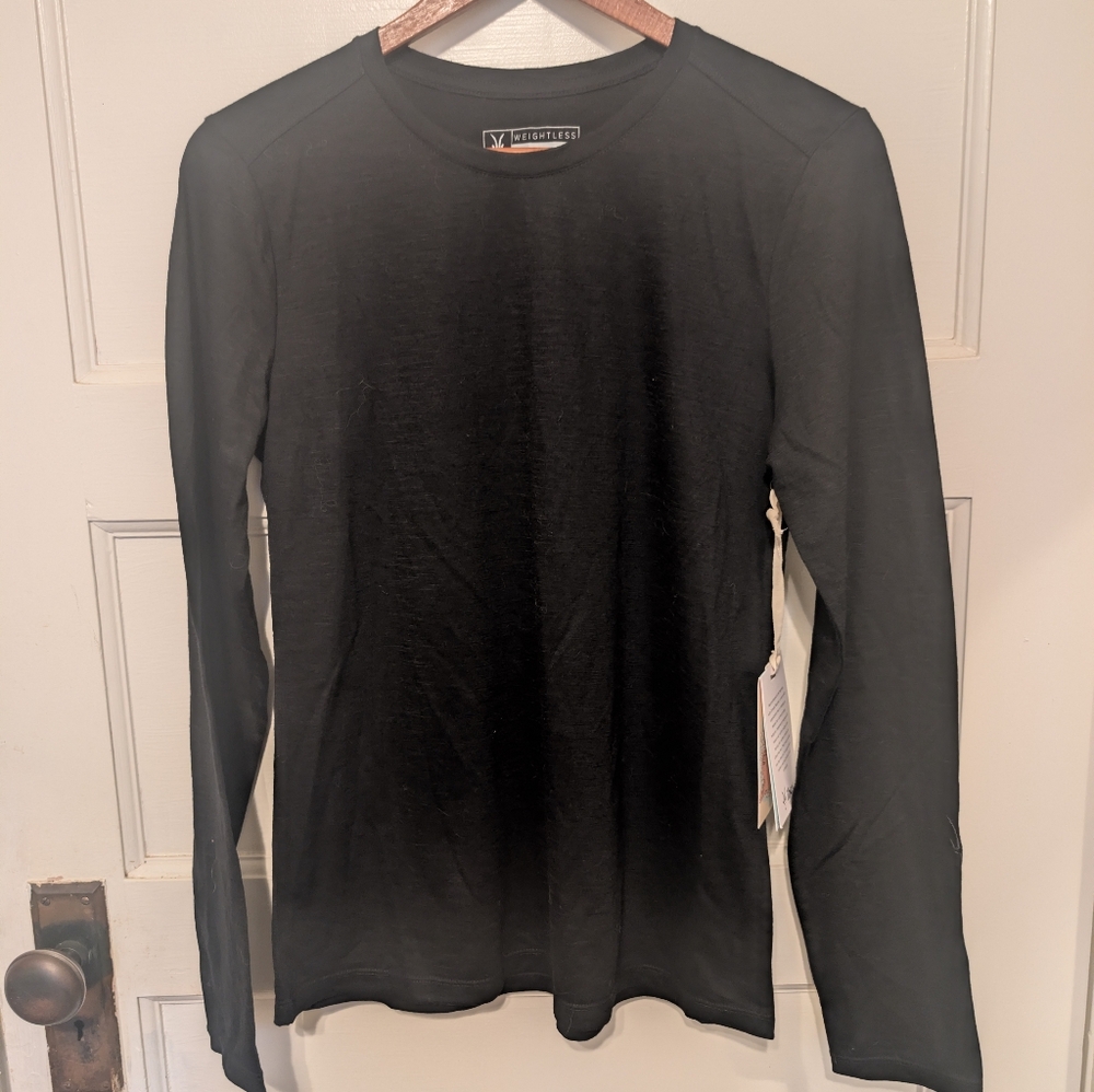 New Ibex Merino Wool Long Sleeve Women's Black Top Nwt Base Layer Small